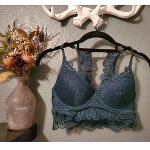Victoria secret PINK forest green eyelash bralette